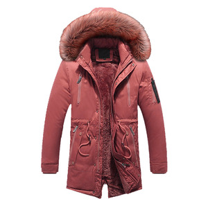 Veste d'hiver pour homme, épaisse, avec col en fourrure longue, coupe-vent, à capuche, parka chaude, multi-poches, fermeture éclair, polaire, veste d'extérieur - Product Image 6