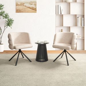 Set di 2 Sedie da Pranzo Moderne Girevoli a 270 Gradi, Sedie da Ufficio Imbottite con Base in Metallo per Camera da Letto e Soggiorno - Product Image 4