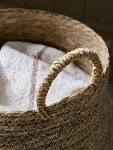 Juego de 3 cestas redondas de color oscuro hechas a mano de mimbre marino, cestas de almacenamiento al por mayor, ecológicas, hechas en Vietnam. - Product Image 3