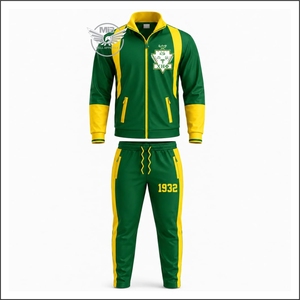 Ensemble de survêtement personnalisé rose et vert, veste zippée à manches longues unisexe avec logo brodé et impression 1908 - Product Image 1