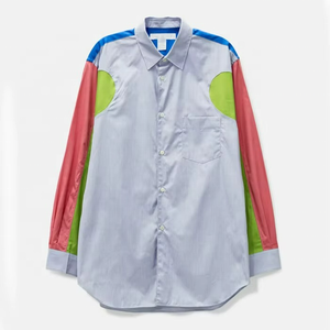 เสื้อเชิ้ตผู้ชายแขนยาวผ้าฝ้ายป๊อปลินติดกระดุมปกคอพับได้มีกระเป๋าหน้าอกข้างเดียวสไตล์ลำลองป้องกันขนร่วงระบายอากาศได้ดี - Product Image 5