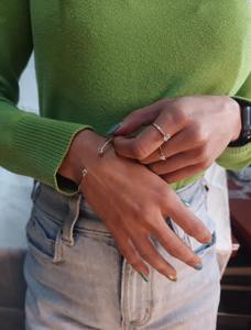 กำไลข้อมือเพชรเพาะเลี้ยงในห้องปฏิบัติการ 0.40 กะรัต แบบเปิด ปรับขนาดได้ ทองคำสีเหลือง 14K 18K รับรองโดย IGI ความใส VS เครื่องประดับชั้นดี - Product Image 5