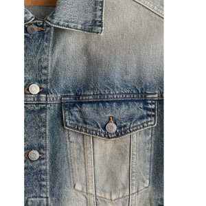 Ensemble OEM personnalisé pour femme : Veste en jean vintage délavé et jean large, tenue streetwear usée, vente en gros - Product Image 6