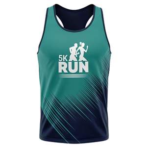 Low MOQ Custom Team Logo Sublimated Sport Jersey Crew Neck Spandex/Polyester Sleeveless <b>Running</b> Marathon Singlet Stretch Summer - Product Image 5