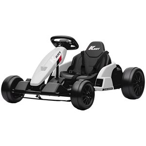 Go Kart Elettrico 24V con Doppi Motori da 150W, Sedile Regolabile, Velocità Massima 18 km/h, Avvio Graduale, Imbracatura a 5 Punti, Colore Bianco - Product Image 1