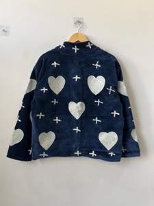 Blouson bomber matelassé réversible en velours marron brodé Suzani, tricoté, respirant, écologique, en nylon et laine pour l'hiver - Product Image 5