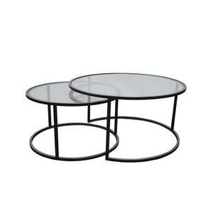 Contemporary Metal Frame <b>Nesting</b> <b>Set</b> With Marble Top Durable Finish Ideal For Living Room <b>Coffee</b> <b>Table</b> Use - Product Image 2