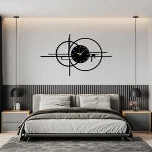 <b>Decorative</b> <b>Wall</b> Art Black Long <b>Clock</b> Ideal For Entryway And Mid <b>Wall</b> Accent Creates Bold And Eye Catching Look From India - Product Image 2