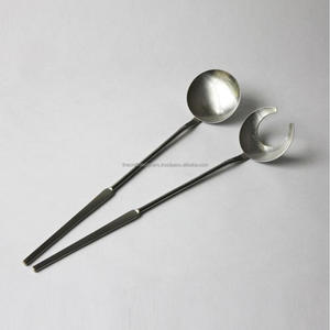 Casted Gold Leaf Design Salad Serving Cutlery Gift Sets <b>Table</b> Accessories Restaurant Hotel Supplies Metal Salad <b>Spoon</b> & Fork - Product Image 2