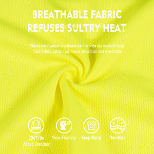 เสื้อยืดสะท้อนแสงความปลอดภัยสูง แขนสั้น สำหรับผู้ชาย มาตรฐาน ANSI Class 3 กันน้ำ  โลโก้สั่งทำได้-ชุดทำงานก่อสร้าง - Product Image 5