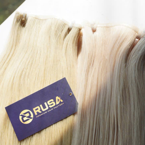 ผมต่อ RUSA HAIR Genius Weft ผมแท้เวียดนามแบบเวอร์จิ้น ซุปเปอร์ดับเบิ้ลดรอน ไม่มีส่วนผสมของเส้นใยสังเคราะห์ สีบลอนด์ - Product Image 4