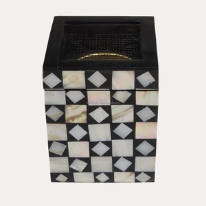 Design géométrique Bakhoor Brûleur fait à la main en résine de nacre Porte-encens en bois de charbon de bois Matériel pour maisons religieuses Utilisation Ramadan - Product Image 2