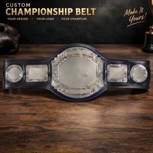 Ceinture de champion personnalisée en cuir, équipement de boxe et d'arts martiaux, unisexe, durable, ceinture d'entraînement simple pour le kickboxing et le Muay Thai - Product Image 1