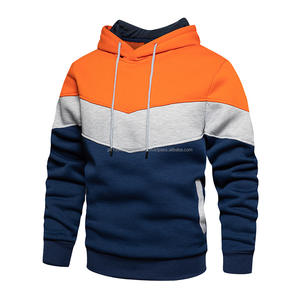 Promotion d'hiver Sweatshirts pour hommes Impression personnalisée Sweat-shirts à capuche contrastés Mode Manteau en polaire Taille plus grande Sweat-shirt d'hiver - Product Image 1