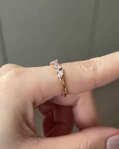Anillo de media eternidad con diamantes cultivados en laboratorio de corte marquesa y redondo para mujer, oro sólido de 14k, alternando con diamantes, regalo de boda o promesa para enamorados. - Product Image 6