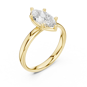 แหวนเพชร แหวนหมั้น ทองคำแท้ 14K เพชรเพาะเลี้ยง 1.5 กะรัต ทรงมาร์คีส์ และทรงกลมเจียระไนแบบบริลเลียนท์ คอลเลคชั่นเครื่องประดับเพชร - Product Image 3
