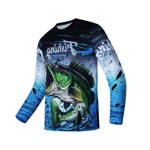 Camisa de Pesca Casual para Hombre, Manga Larga, Estampado por Transferencia Térmica, Protección Solar UPF 50, Secado Rápido, Poliéster, Ropa para Exteriores - Product Image 1