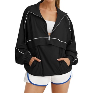 Chaquetas Cortavientos de Poliéster 2026 para Mujer, Chaquetas con Cierre a Prueba de Viento para Entrenamiento, Chaquetas de Nailon con Cierre para Mujer, Corte Holgado - Product Image 1