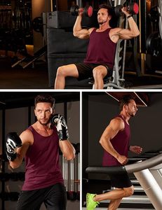 Men's Solid Color Sleeveless Tank Top O-Neck Quick Dry Knitted Polyester Casual Muscle <b>Vest</b> Plus Size - Product Image 5
