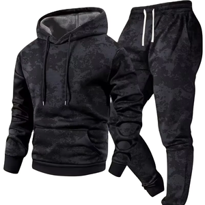 Ensemble sweat à capuche et pantalon de survêtement oversize pour homme, imprimé tie-dye, en molleton d'hiver à séchage rapide, polyester/coton, décontracté - Product Image 1