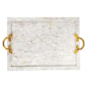 ถาดเสิร์ฟไม้ไผ่คุณภาพสูง ประดับมุกทรงสี่เหลี่ยม จานอาหารเช้าไม้ - Product Image 1