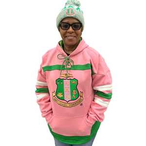 Sweat à capuche de hockey AKA unisexe, broderie de lettres grecques, style sportif, streetwear décontracté, coupe premium - Product Image 3