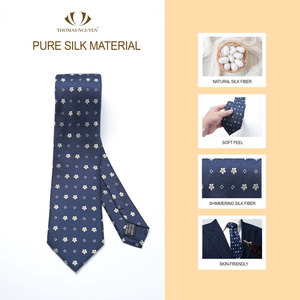 Corbata de seda de morera 100% pura para hombre - Jacquard de lujo tejido a mano con diseño exclusivo |   Tinh Vu Vietnam - Product Image 2