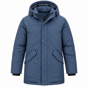 Parka d'hiver pour homme 2026, rembourrée en coton, couleur unie, coupe-vent avec fermeture éclair, décontractée et imperméable, prix abordable - Product Image 5