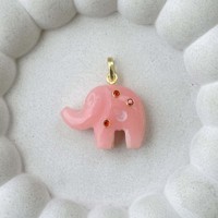 Pendentif Éléphant en Quartz Rose Naturel Plaqué Or Rose, Sculpté à la Main, Breloque Animale en Pierre Rose, Bijou Totem en Cristal de Guérison