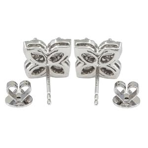 Fabricant chinois – Dernier design tendance – Qualité supérieure – Or blanc 18 carats – Diamant véritable taille brillant – Clou d'oreille en forme de fleur pour fiançailles - Product Image 3