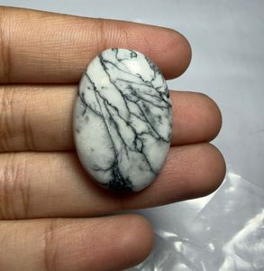 Cabujón de Jaspe Pinolita Natural, Piedra Preciosa de Diseño Suelta, Suministro para Fabricación de Joyería Curativa, Blanco y Negro - Product Image 3