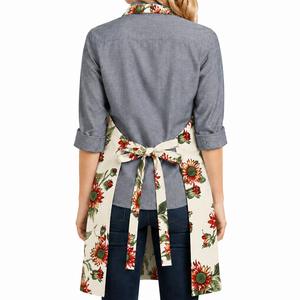 Nouvelle collection d'aprons de cuisine en coton à imprimé floral, de haute qualité, taille et couleur personnalisées pour les fournisseurs en gros. - Product Image 4