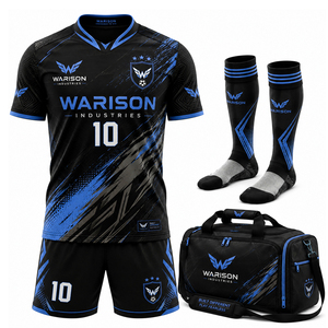 OEM Service Football Jersey Set With Short Socks And Bag Pack Sublimation Men's Soccer Uniform Kit With Custom Name And Number - Product Image 4