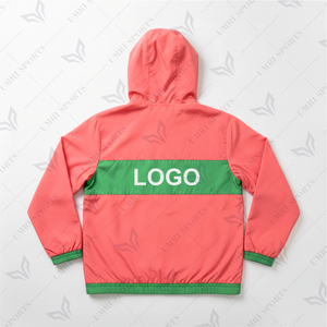 Customized Design Multicolor Lightweight Embroidery Front Pullover Windbreaker Jacket Hood Nylon Anorak for Streetwear Outdoor - Product Image 2