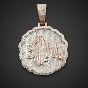 Colgante de Medallón con Nombre de Moissanita VVS de Alta Calidad, Plata 925 Bicolor, Joyería Hip Hop Iced Out, Collar con Letra Personalizada - Product Image 2