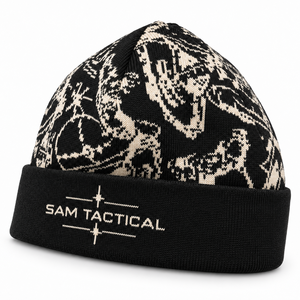 Gorro negro SAM TACTICAL con cadenas, estilo punk, bordado 3D, gorro de invierno para hombre, uso casual, 56-58 cm, precio económico, OEM - Product Image 4