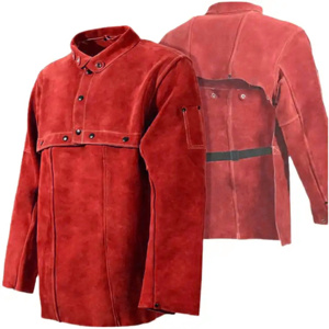 Veste de soudeur en cuir de vachette pleine fleur, très résistante à l'abrasion, pour la construction et la protection, idéale pour les pompiers et les soudeurs. - Product Image 5