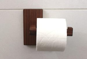 Portarrollos de Papel Higiénico de Madera para Montar en la Pared, Soporte Rústico Marrón de Madera Maciza para Rollo de Papel Higiénico, Organizador - Product Image 4