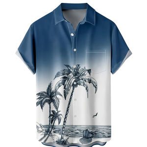 Camisas de Playa para Hombre, Otras Telas, Nuevas, Casuales, de Verano, Tejidas, de Secado Rápido, para Adultos, Estampadas, de Manga Corta - Product Image 1