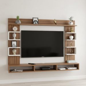 Mueble de TV de Madera Sintética, Mueble de TV para Montar en la Pared, Estante de Exhibición para Sala de Estar, Soporte para Decodificador - Product Image 1