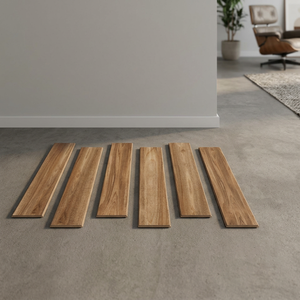 London Natural 20x120cm Rustic Wood Look Porcelain Plank Tiles Glossy Finish Acid-Resistant Antibacterial Non-Slip for - Product Image 1