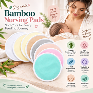 แผ่นซับน้ำนมจากใยไผ่ออร์แกนิค |   แผ่นซับน้ำนมแบบซักได้สำหรับคุณแม่ให้นมบุตร |   แผ่นซับน้ำนมแบบนุ่ม ซึมซับดี สวมใส่สบาย - Product Image 6