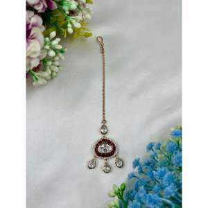 Indian Ethnic Brass Mang Tika-Manisha Moissanite Casual Jewelry - Product Image 2