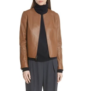 Chaqueta de Cuero Genuino Tejida, Delgada, Nueva, de Lujo para Mujer, Acolchada, Impermeable, Transpirable, Ecológica, Reversible, con Cierre - Product Image 1