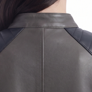 Girls Full Zip Leather <b>Jacket</b> Women Stand Collar Leather <b>Jacket</b> Female PU Leather <b>Bikers</b> <b>Jacket</b> Custom Fit Womens Leather <b>Jacket</b> - Product Image 3