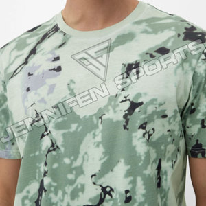 T-shirt pour homme à manches courtes, séchage rapide, léger, imprimé camouflage, col rond uni, respirant, décontracté, sportif, 100% coton - Product Image 2