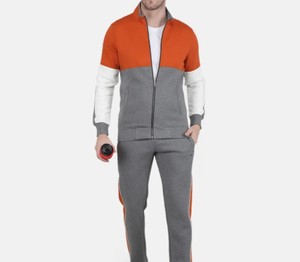Wholesale 2026 Custom Logo Casual Solid Cotton Outdoor Sport Men's 2-Piece Sportswear Tracksuit Set with Hoodie - Product Image 5