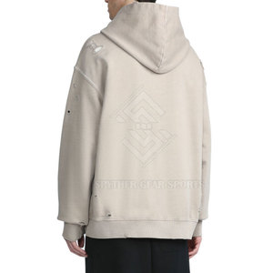 Sudaderas con Capucha para Hombre, de Invierno, Secado Rápido, Diseño Desgastado, Tela de Felpa, Ecológicas, Transpirables, Ligeras, Mezcla de Algodón - Product Image 5
