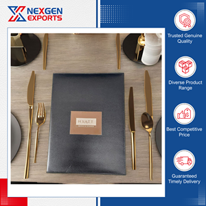 Nexgen Exports - Carpeta de Menú de Cuero PU de Estilo Vintage, Duradera, Hecha en India, de Calidad Original, para Restaurantes y Hoteles, con Descuento - Product Image 2