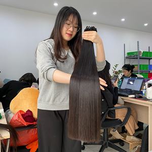 Meilleure qualité 40 pouces Super Double dessiné os trame droite cheveux naturel noir de jais brut vietnamien humain Bundle vagues - Product Image 1